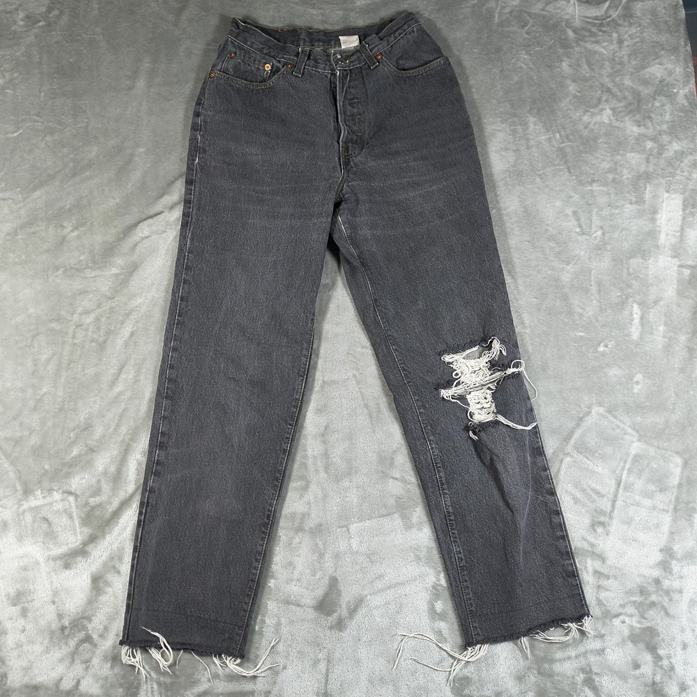 Vintage Levis Jeans Womens 9M 26x26 Distressed Ripped High Rise Straight Y2K